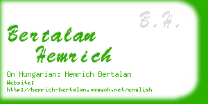bertalan hemrich business card